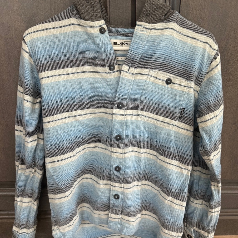 Billabong Boys Hoodie, Blue/Grey, Size Large